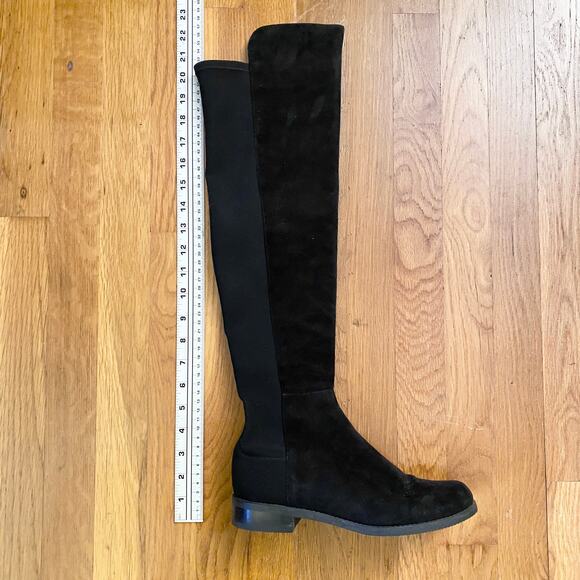 Stuart Weitzman 5050 Over The Knee Black Suede Boots 7.5 - Picture 6 of 11